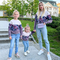 Bluza dresowa 3 kolory prosta Fioletowe kwiaty