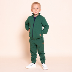 Bluza z suwakiem i stójką Beni ciemnozielona