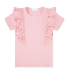 Bluzka z krótkim rękawem, pudrowy róż