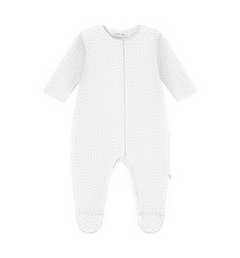 Pajac bawełniany biały w kropeczki