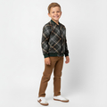 Bluza chłopięca bomberka w kratę, zielona