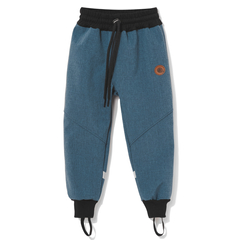 Spodnie softshell z odblaskami, niebieski melanż