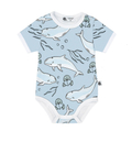 Body bawełniane błękitne Morświn krótki rękaw 