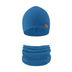 Zestaw czapka i komin Alan, chabrowy