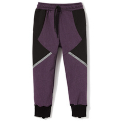 Spodnie softshell fioletowo-czarne z odblaskami