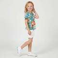 T-shirt oversize Turkusowe kwiaty