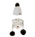 Zestaw czapka i chusta Maja zimowy, jasnoszary