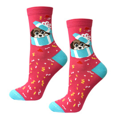 Skarpetki dziecięce różowe Dog in box