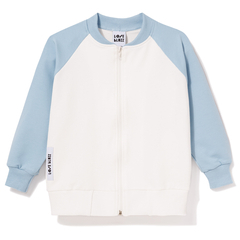 Bawełniana bluza rozpinana, śmietankowo-niebieska