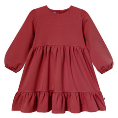 Sukienka z falbanką, bordowa