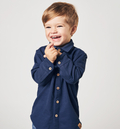 Koszula chłopięca bawełniana granatowa