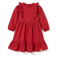 Czerwona sukienka dziewczęca z falbankami