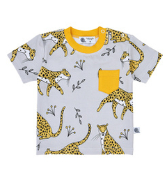 T-shirt niemowlęcy szary Lampart