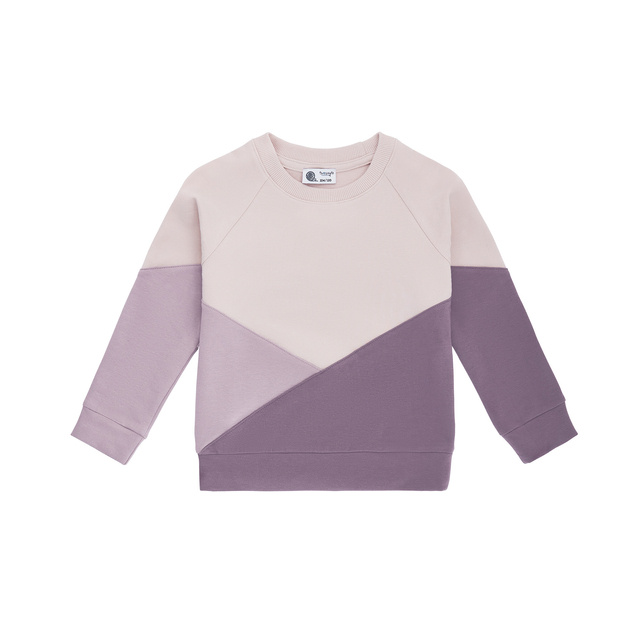 Bluza bawełniana geometryczna różowo-fioletowa