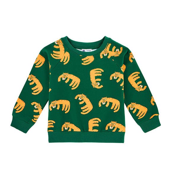 Bluza bawełniana prosta, zielona Tygrysy