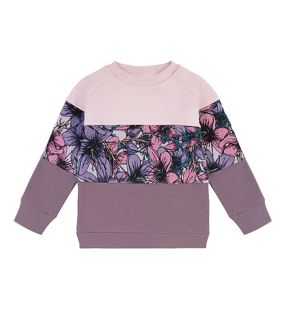 Bluza dresowa 3 kolory prosta Fioletowe kwiaty