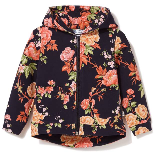 Bluza dresowa z kapturem zapinana na suwak Spring Flowers 