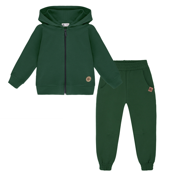 Dres z bluzą Hoodie ciemnozielony