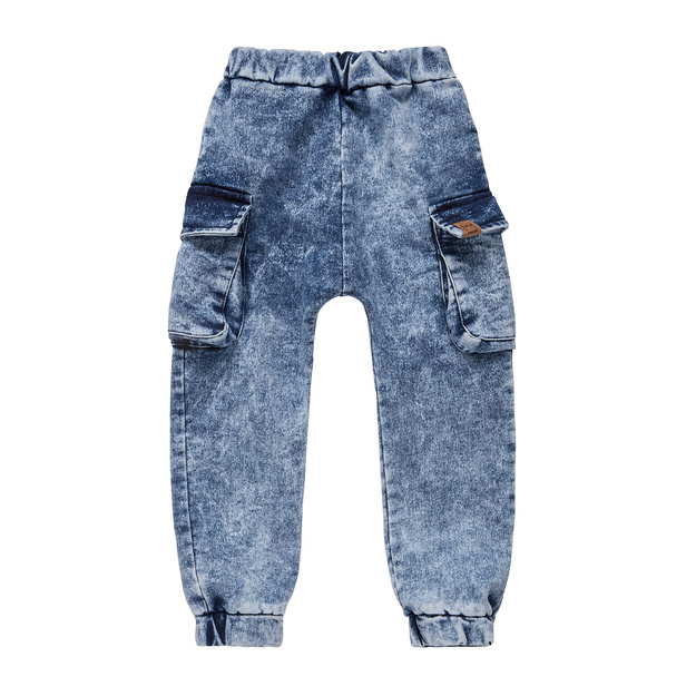 Spodnie bojówki jeansowe niebieskie