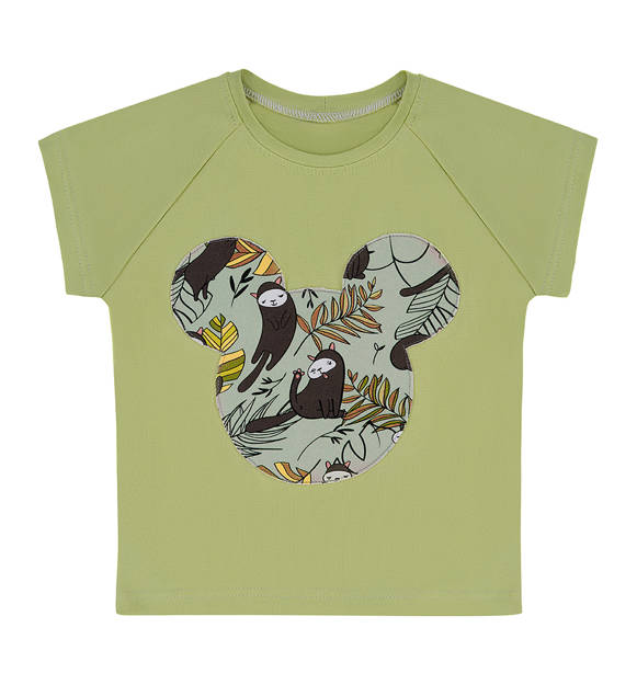 T-shirt Mouse zielony Leniwe Kotki