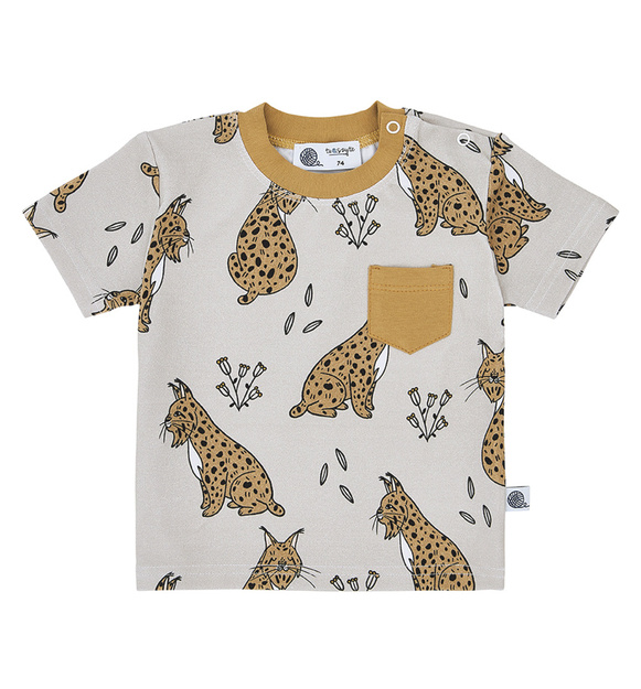 T-shirt niemowlęcy beżowy Ryś 