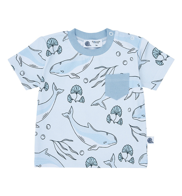 T-shirt niemowlęcy błękitny Morświny 