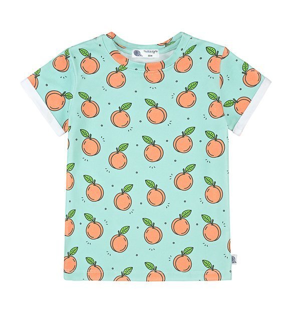 T-shirt w brzoskwinie, seledynowy