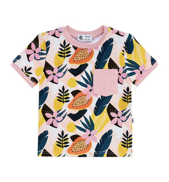 T-shirt z kieszonką Kolorowe kwiaty 