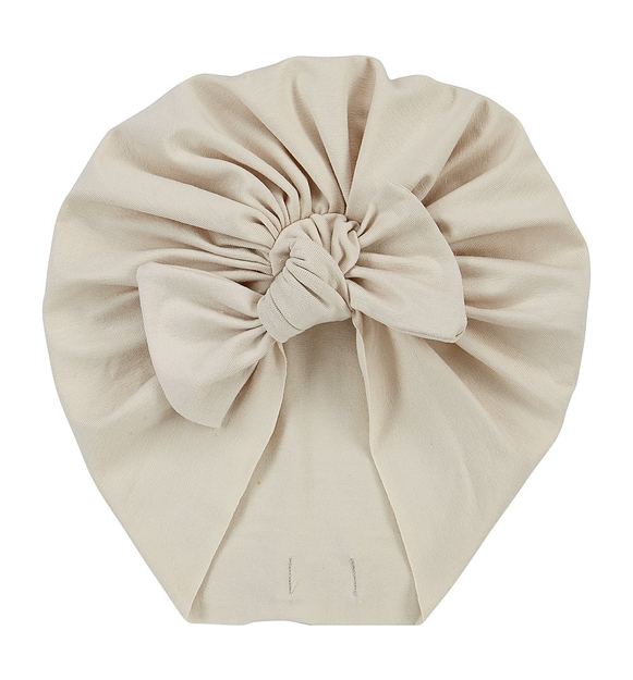 Turban z kokardą beżowy